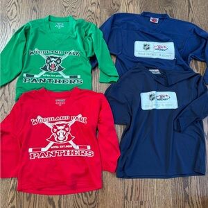 4 youth sized hockey jerseys